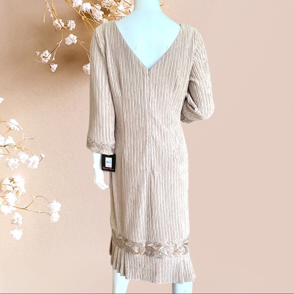 BRIANNA MILAY ALMOND MIDI DRESS. WOMEN’S SIZE 10 - Picture 3 of 12